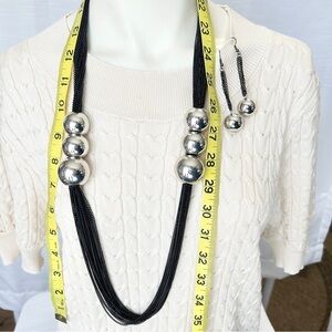 Chico's Sleek Beaded Necklace and Earring Set